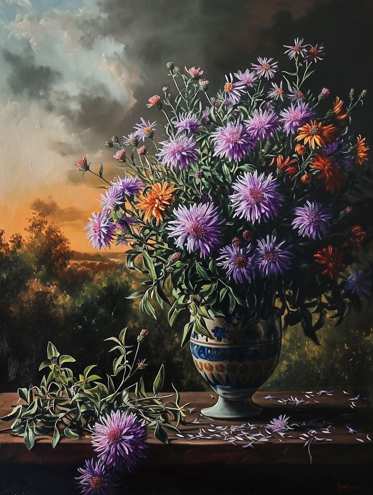 Baroque Floral Still Life Asters 6