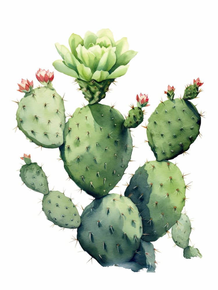 Notocactus Cactus Watercolour Drawing 3