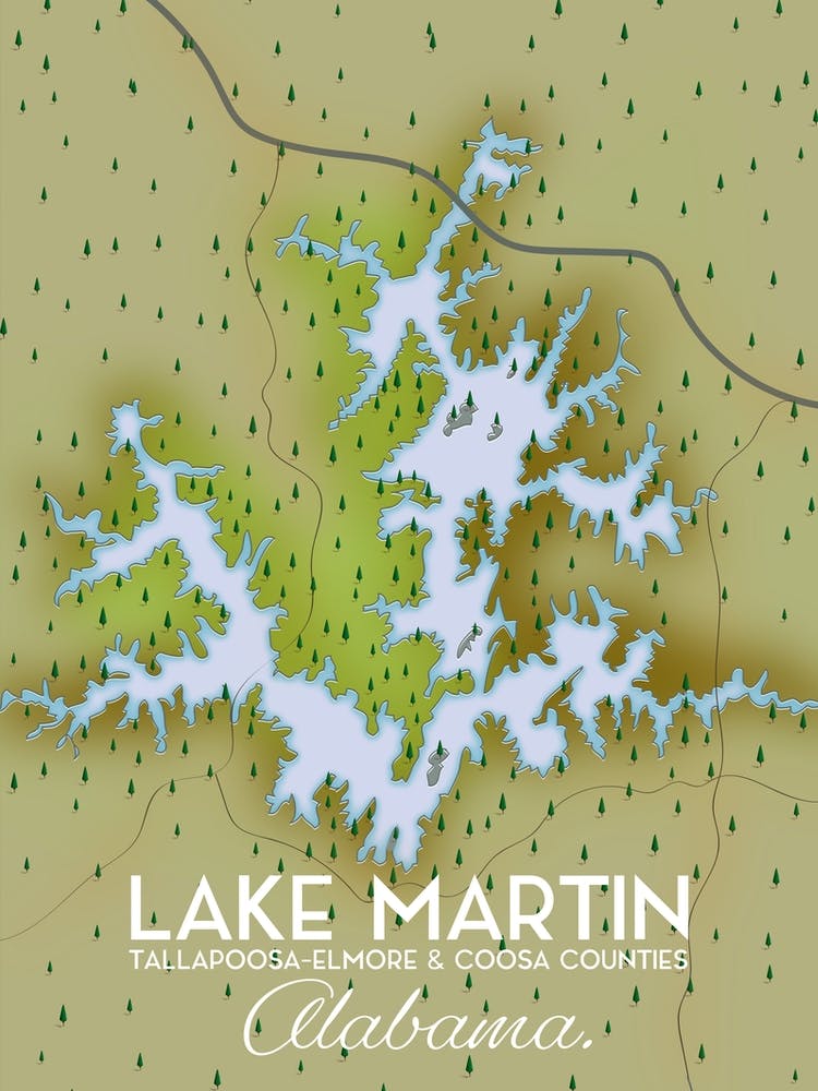 Lake Martin, Alabama map