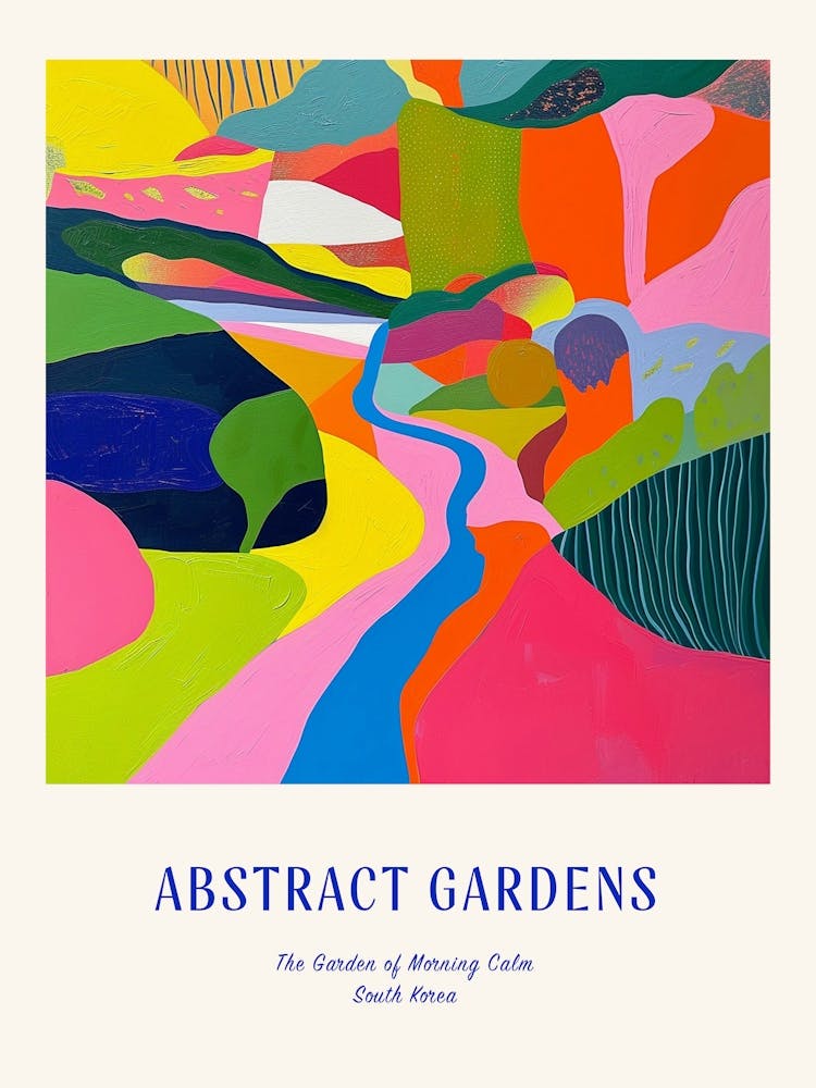 Colourful Gardens The Garden Of Morning Calm South Korea 3 Blue Poster