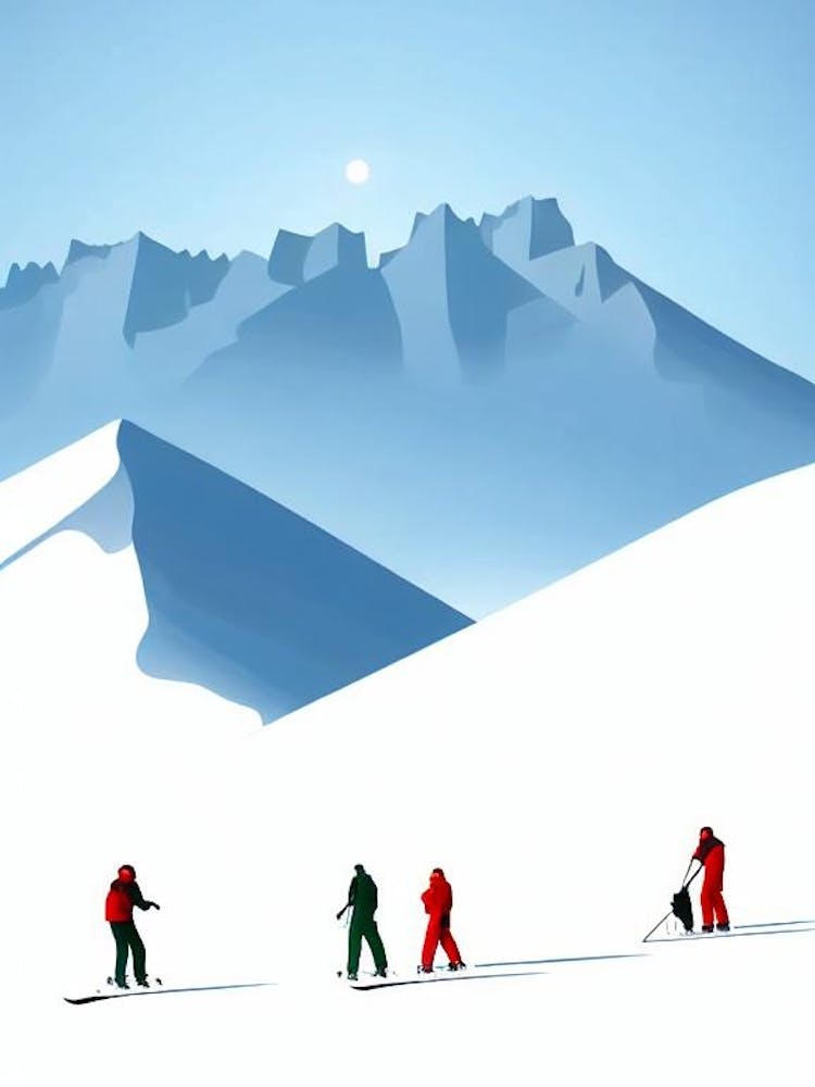 Cortina D'Ampezzo, Italy Minimal Skiing Poster
