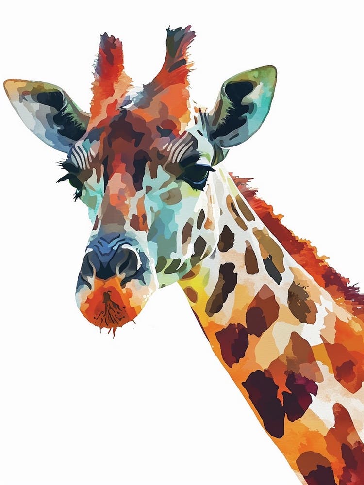 Brown Giraffe Watercolour