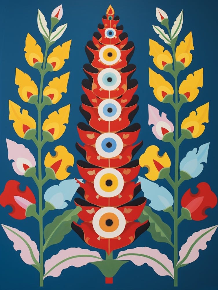 Flower Motif Painting Snapdragon 2