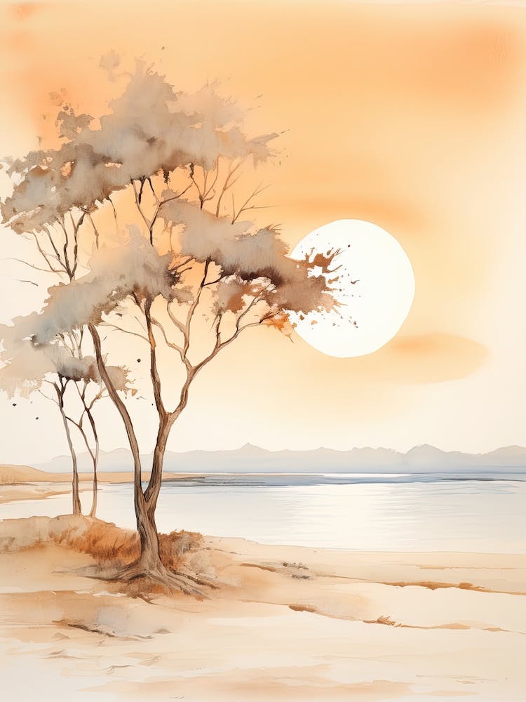 Watercolour Of Praia Do Camilo   Algarve Portugal 0