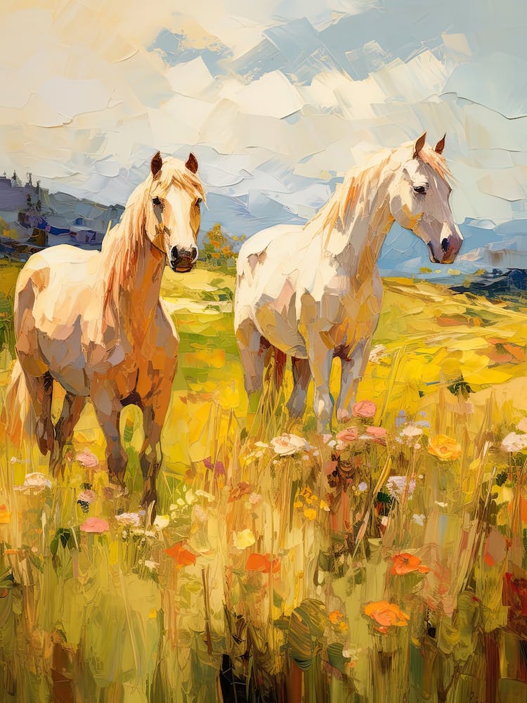 Horses Painting In Appalachian Mountains, Usa 1