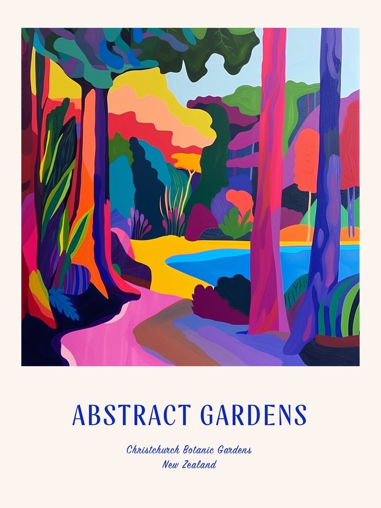 Colourful Gardens Christchurch Botanic Gardens New Zealand 3 Blue Poster