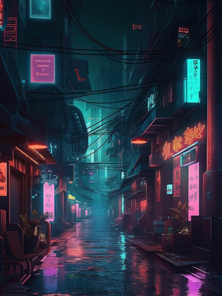 Neon City Hd Wallpaper