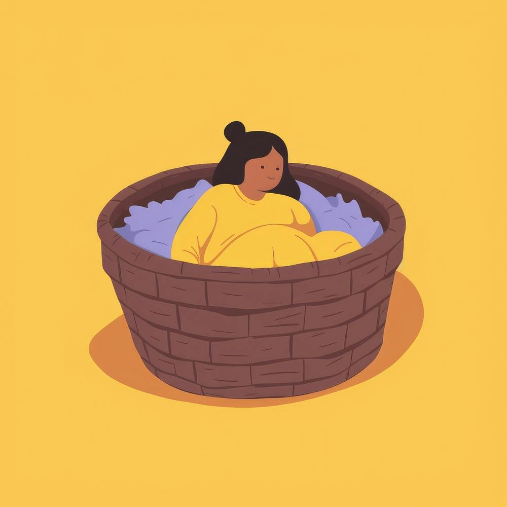 Woman In A Basket 9