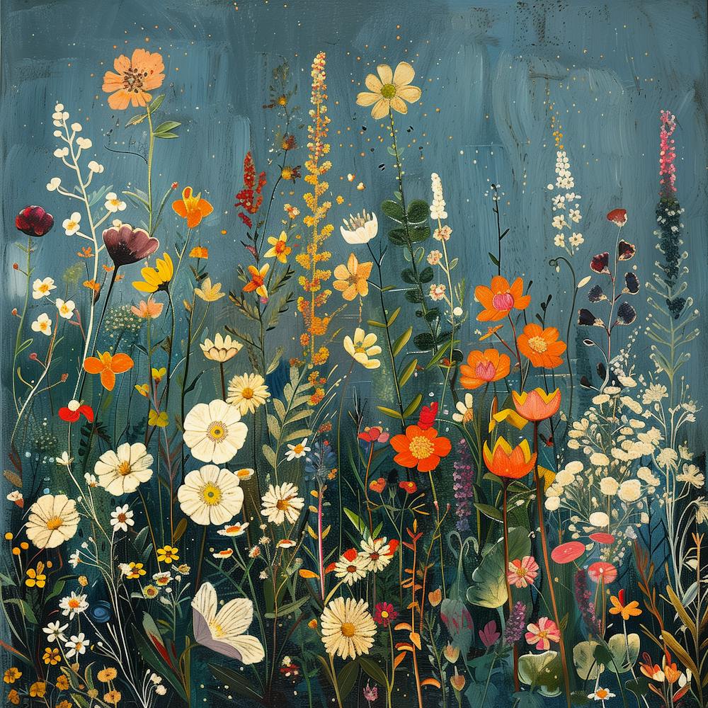 William Morris Flat Design Flowers