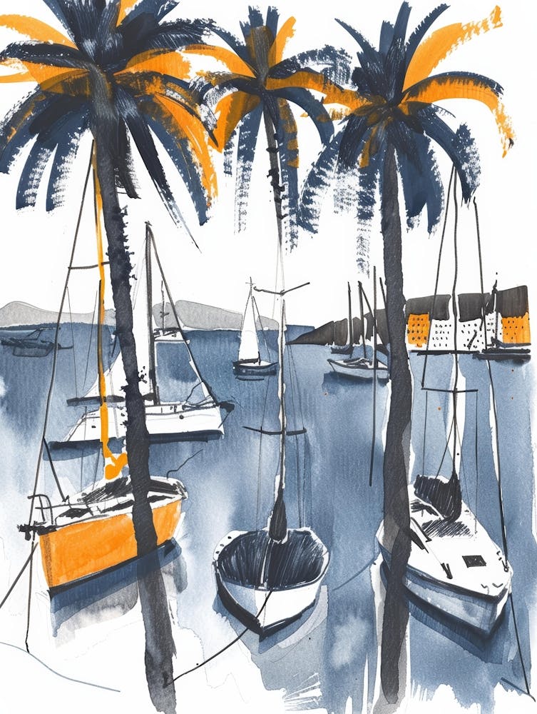 Palm Trees In The Harbor