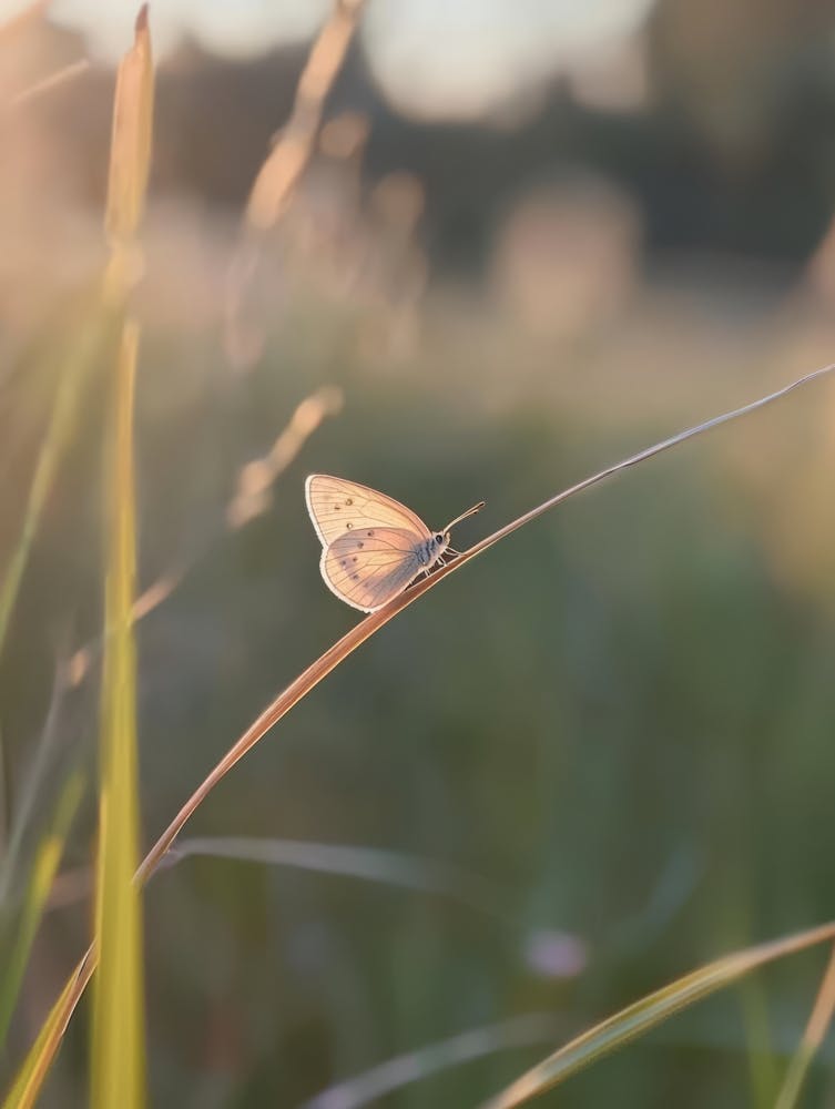 Butterfly On Grass.Generated AI. Wall