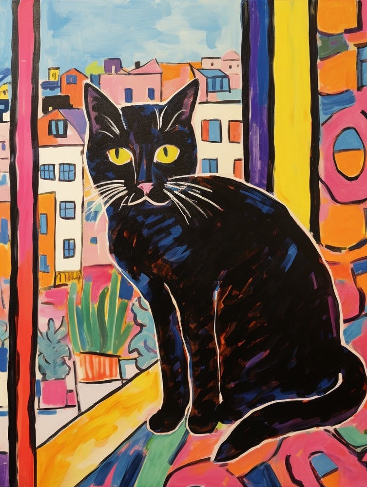 Painting Of A Cat In Cairo Egypt 2