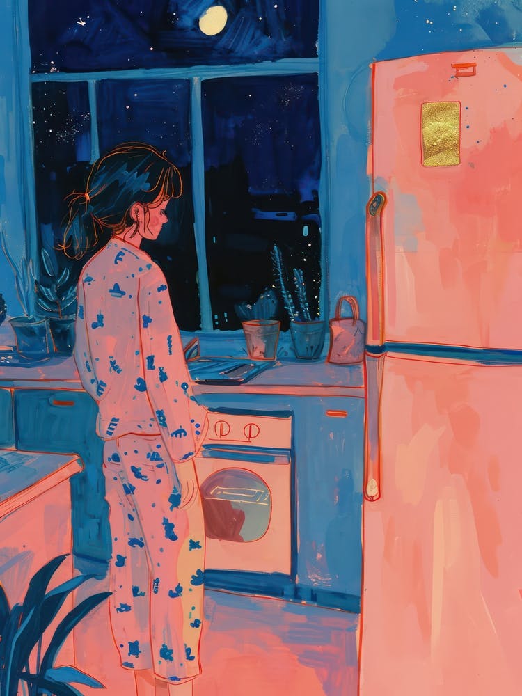 Midnight Snack Lo Fi Kawaii Illustration 8