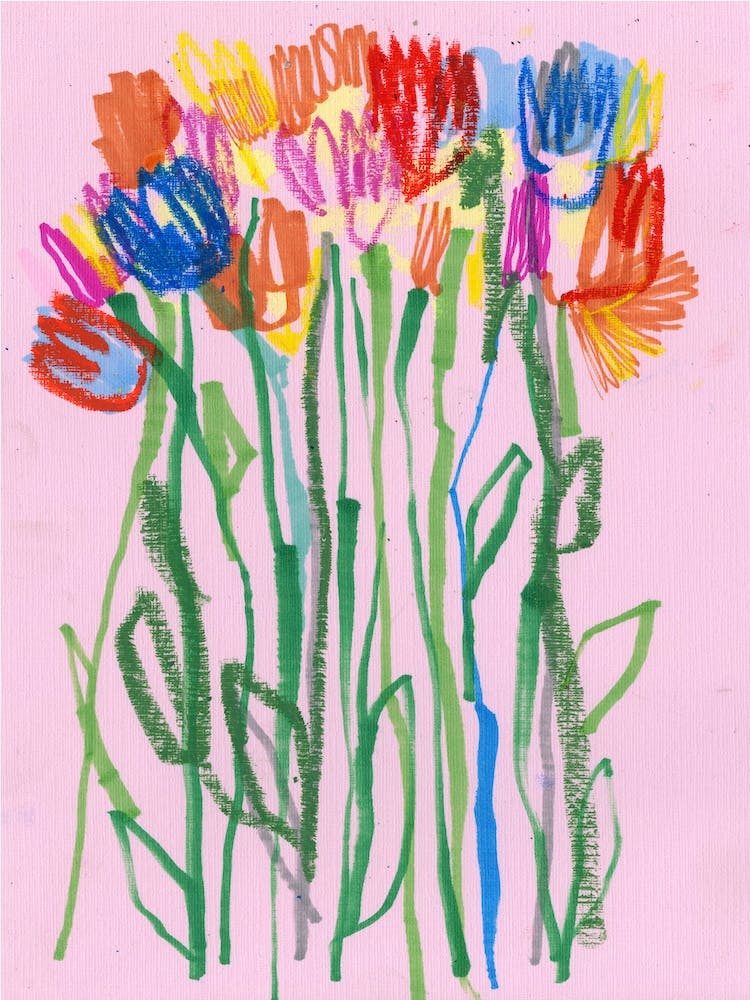 Abstract Pink Bouquet Flowers