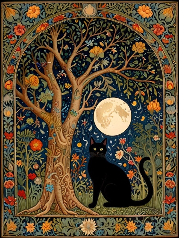 William Morris Cat In The Moonlight 61