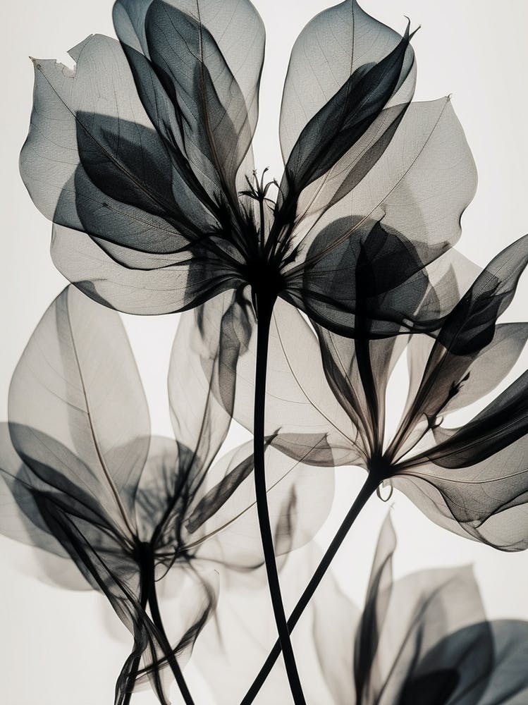 Black White Photograph Flower