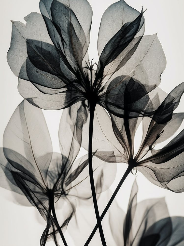 Black White Photograph Flower