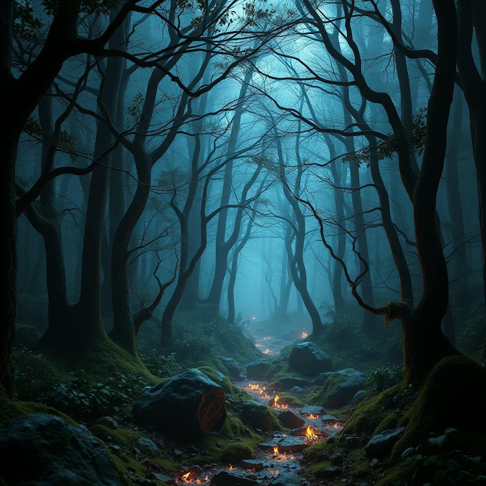 Most Bluish Attractive Forest and Small River