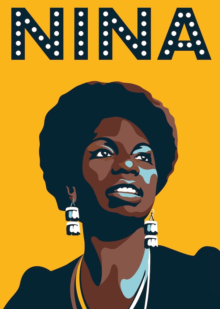 Nina Simone Jazz Icon Yellow