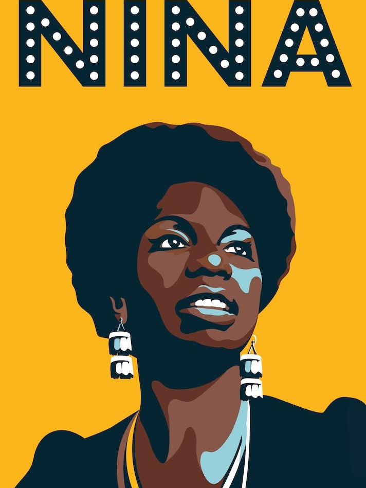 Nina Simone Jazz Icon Yellow