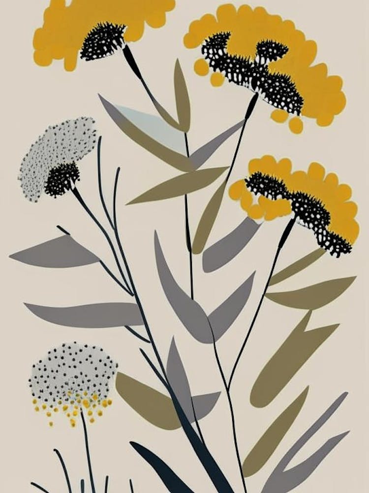 Sneezeweed Wildflower Modern Muted Colours 2