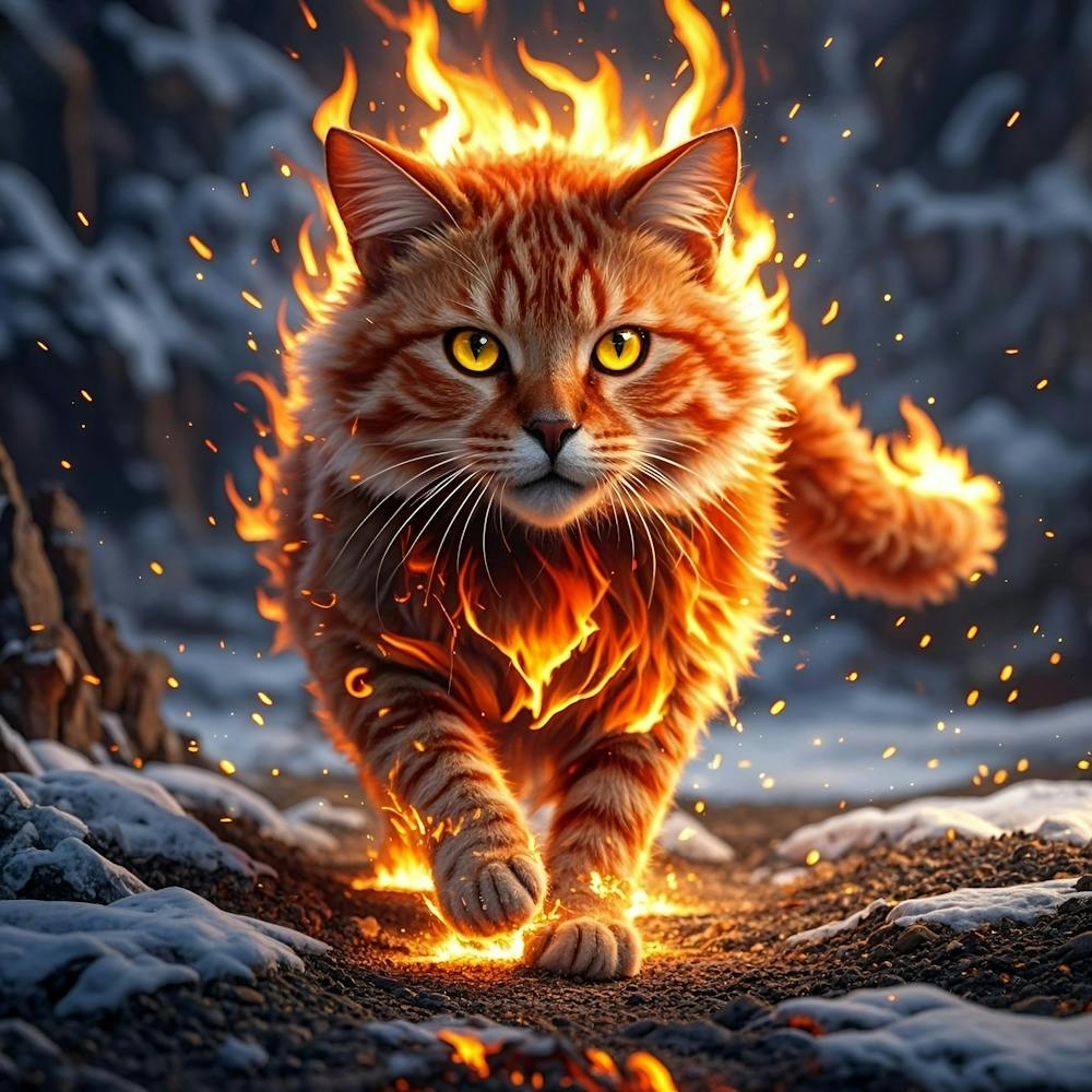 Cat On Fire