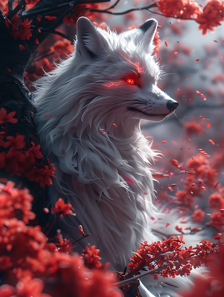 Beautiful Fantasy White Fox 17