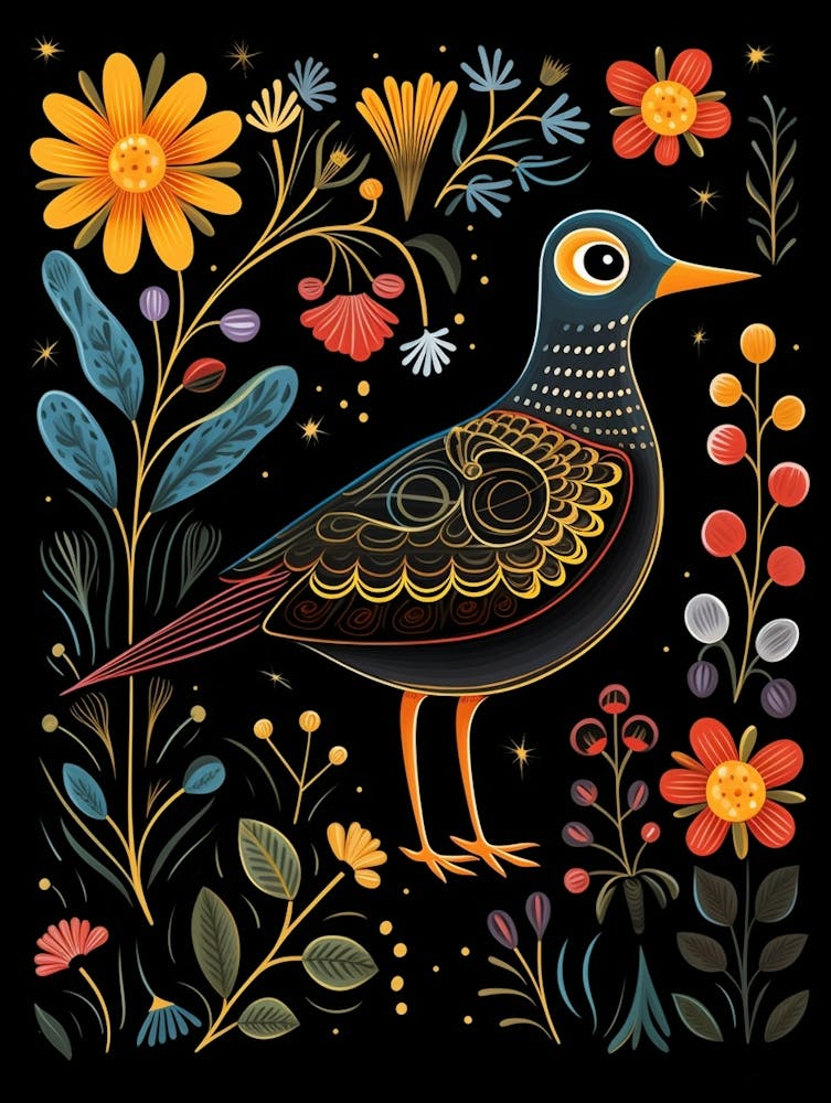 Volkstümliche Vogelillustration Kiebitzregenpfeifer 4