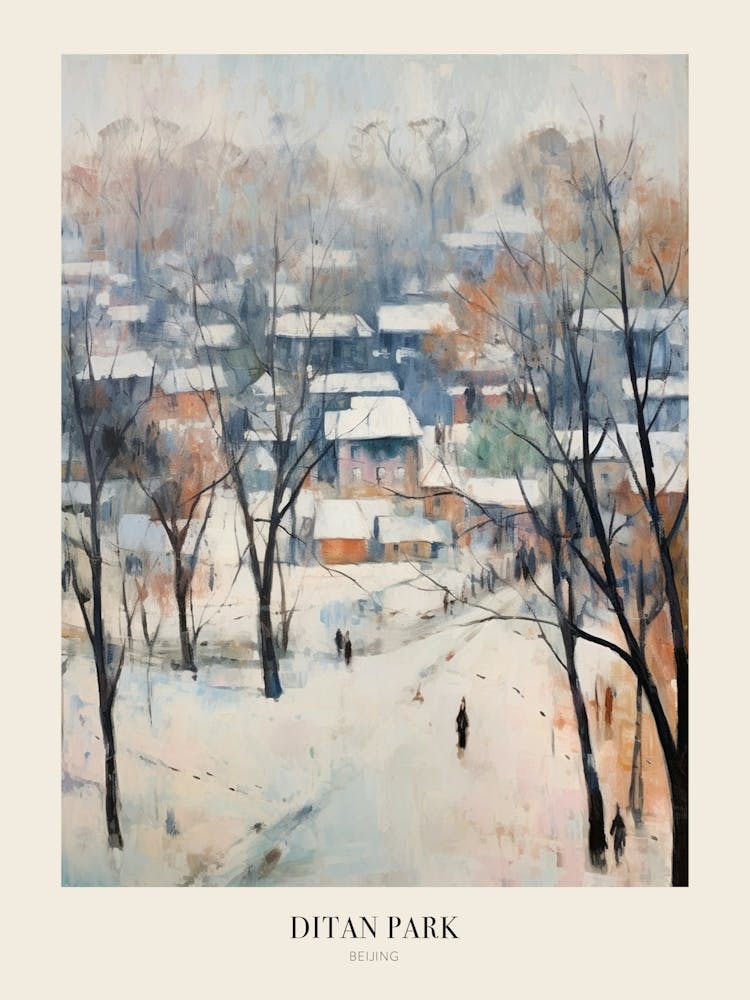 Winterlicher Stadtpark Poster Ditan Park Beijing 3