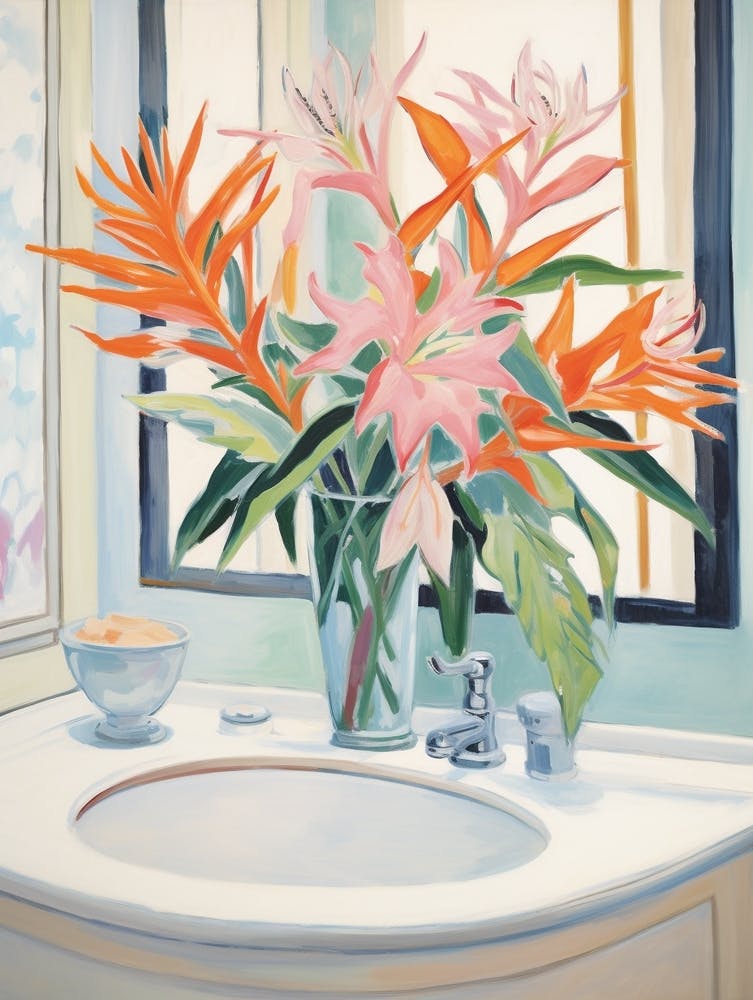 A Vase With Bird Of Paradise, Flower Bouquet 3