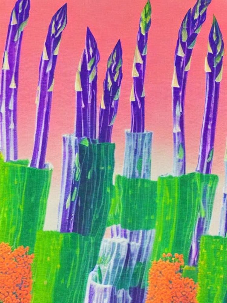 Asparagus Risograph Retro Poster vegetable