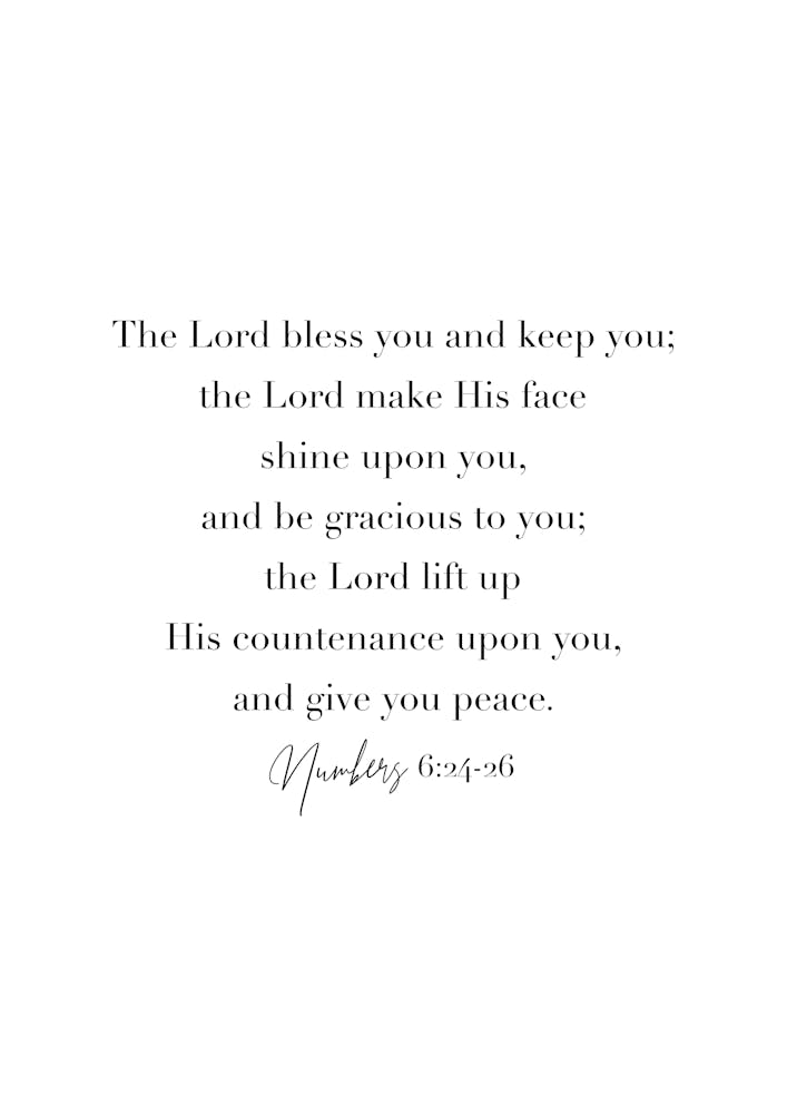 The Lord Bless You And Keep You Numbers 6