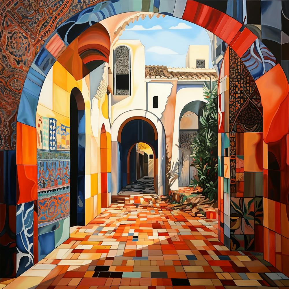 Bohemian Contemporary - Patterned Archways With Colourful Tiles