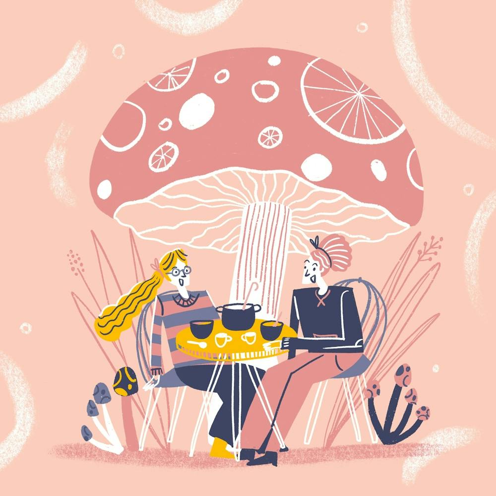 Girls Champignon Illustration