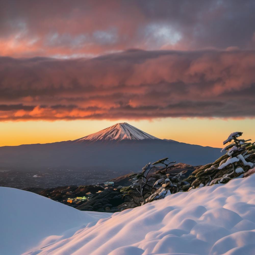 Mt Fuji bei Sonnenuntergang 1