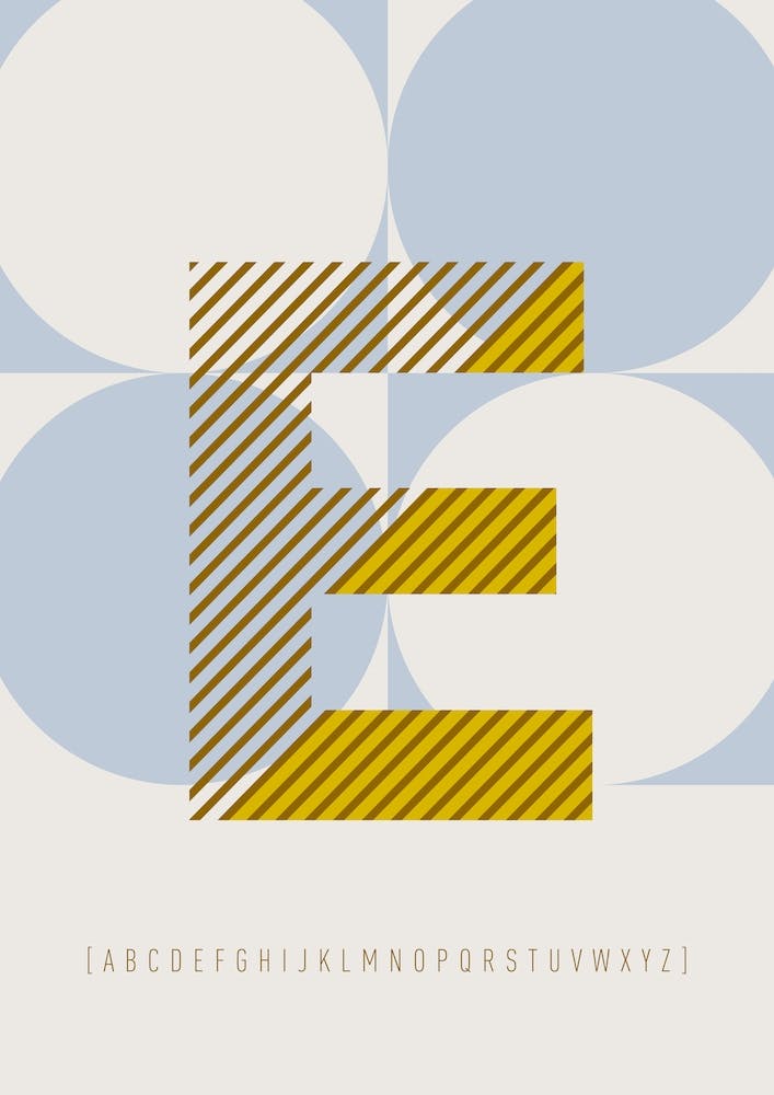 E Typeface Alphabet