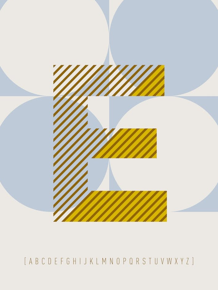 E Typeface Alphabet