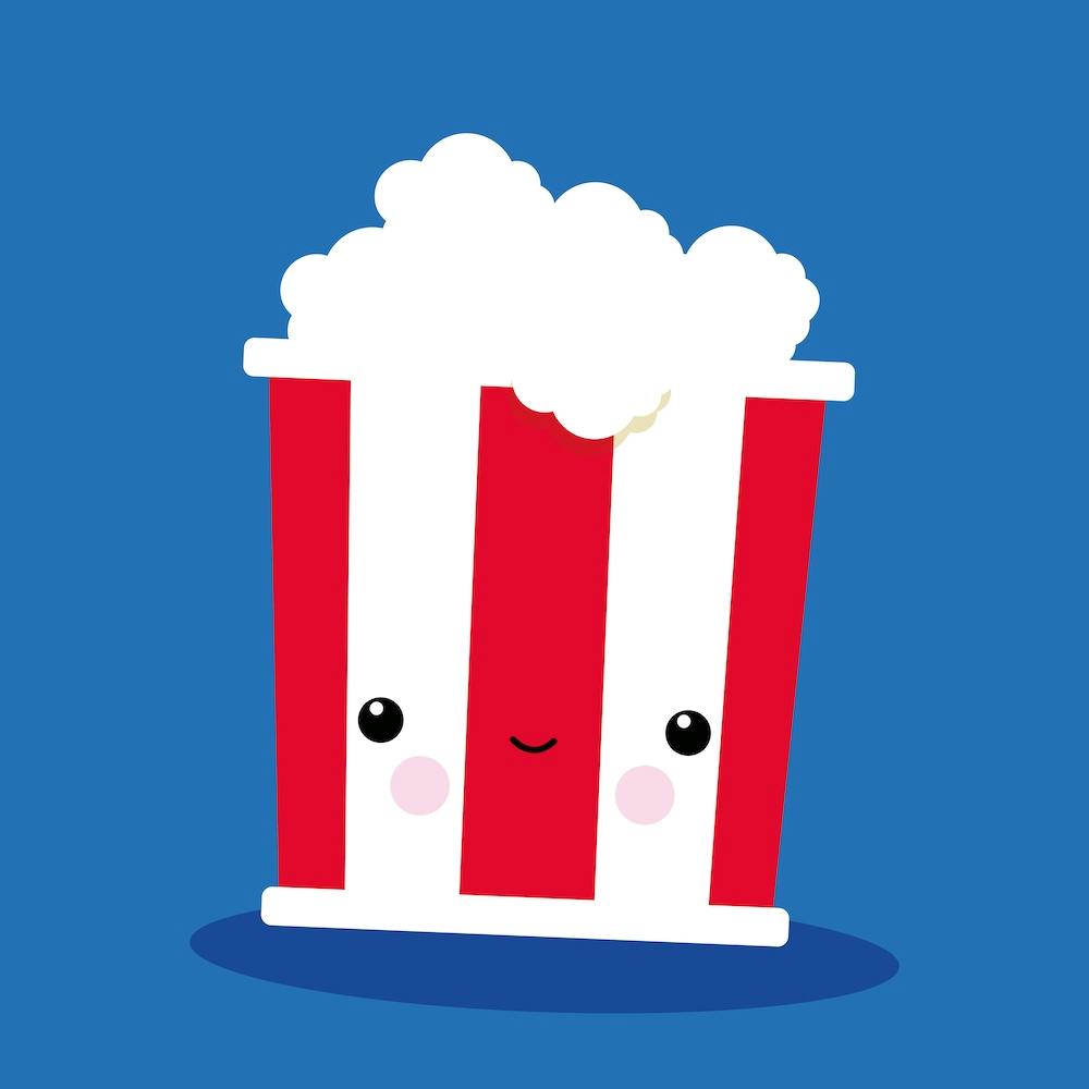 Chill Out Kawaii Popcorn Quadrat