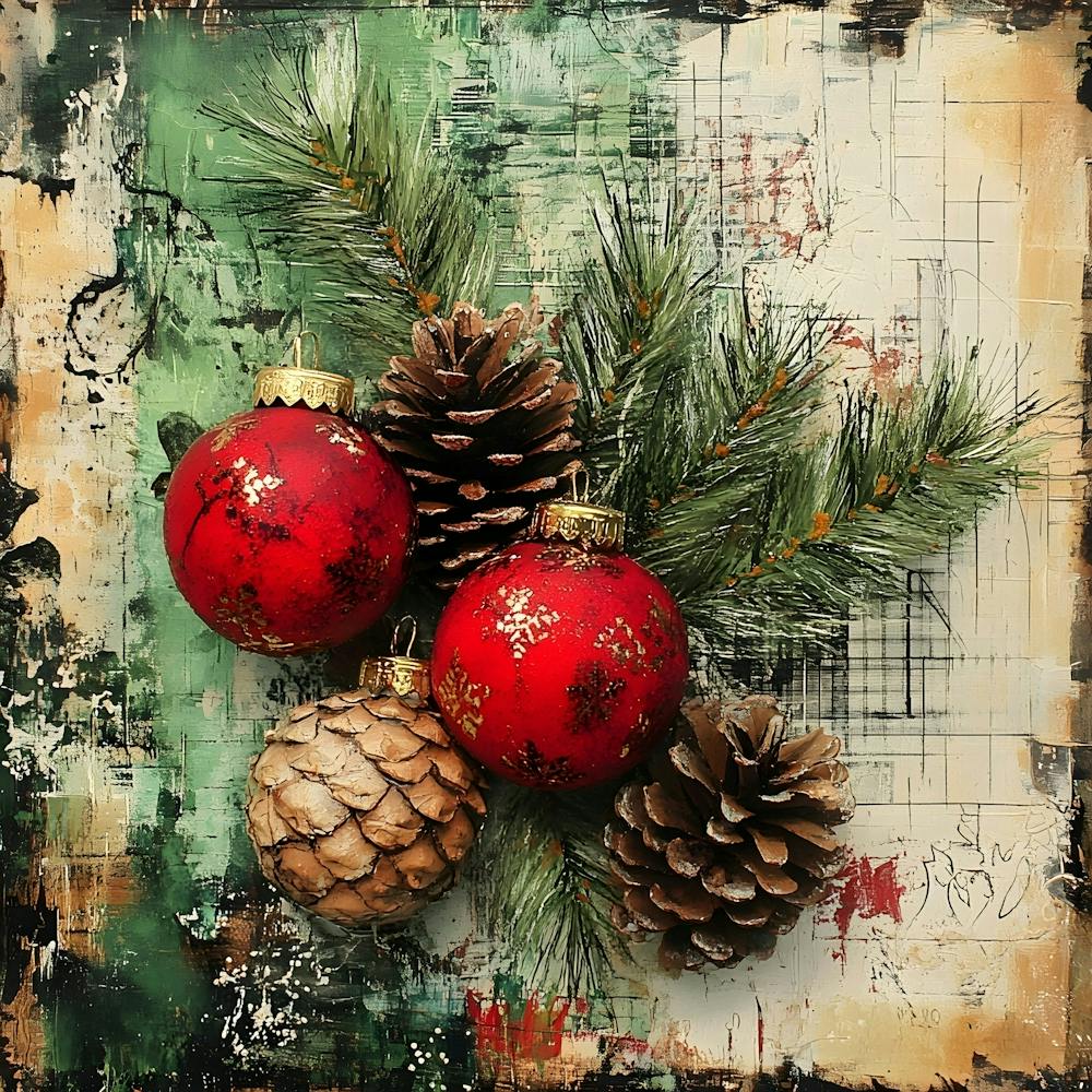 Vintage Christmas Mixed Media 1