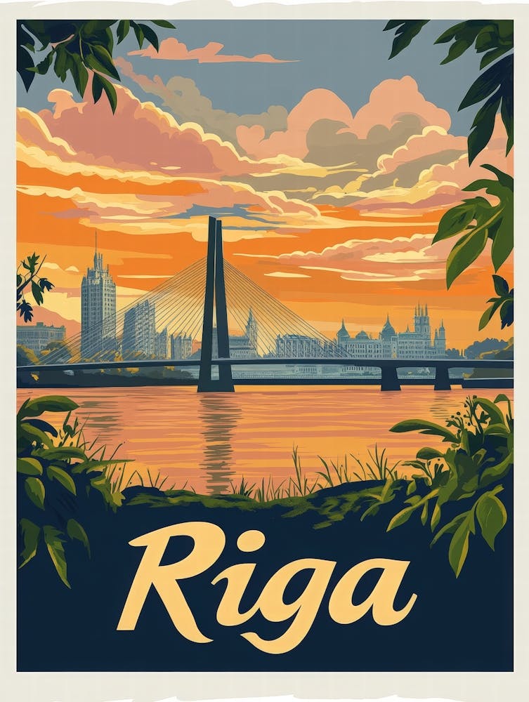 Aihrgdesign A Mid Century Modern Travel Poster For Riga