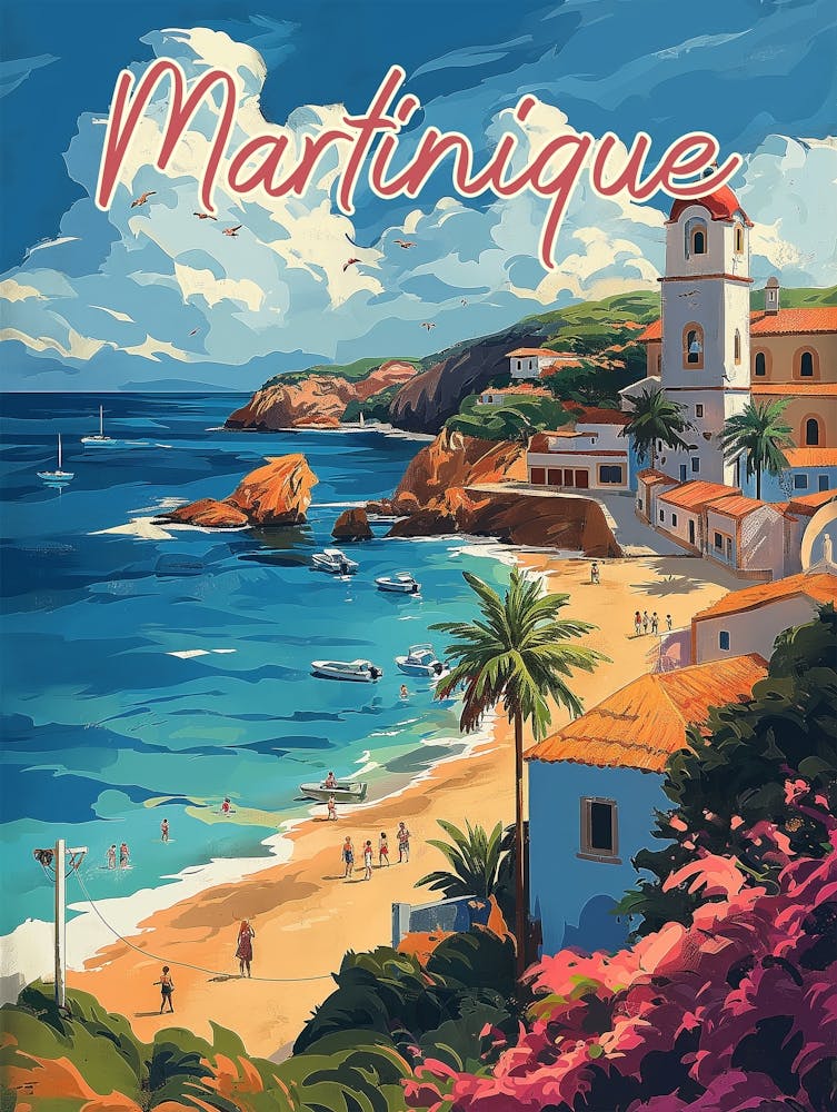 Serene Martinique Beachscape Poster