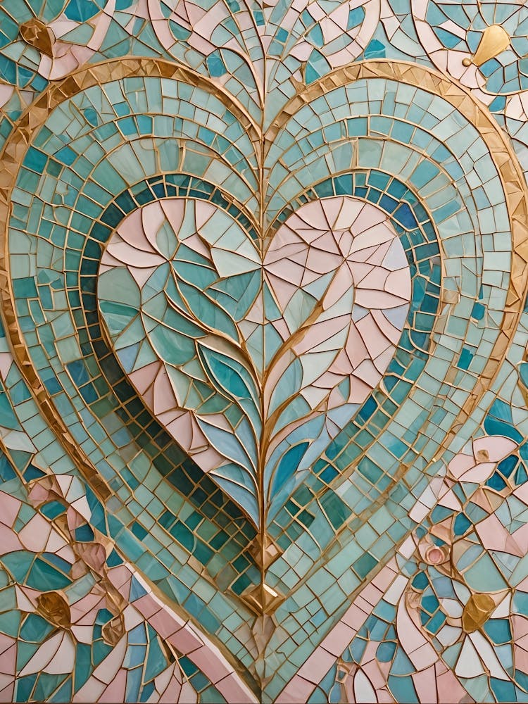 Blue Heart Mosaic no1