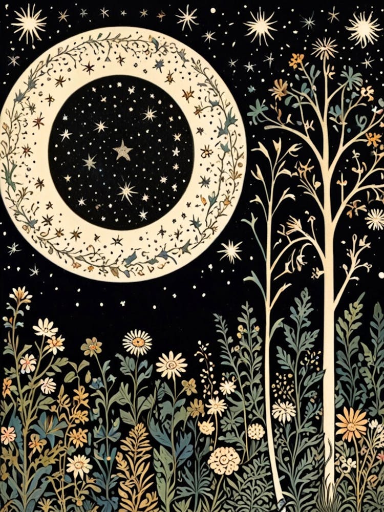 William Morris Moon And Stars 8