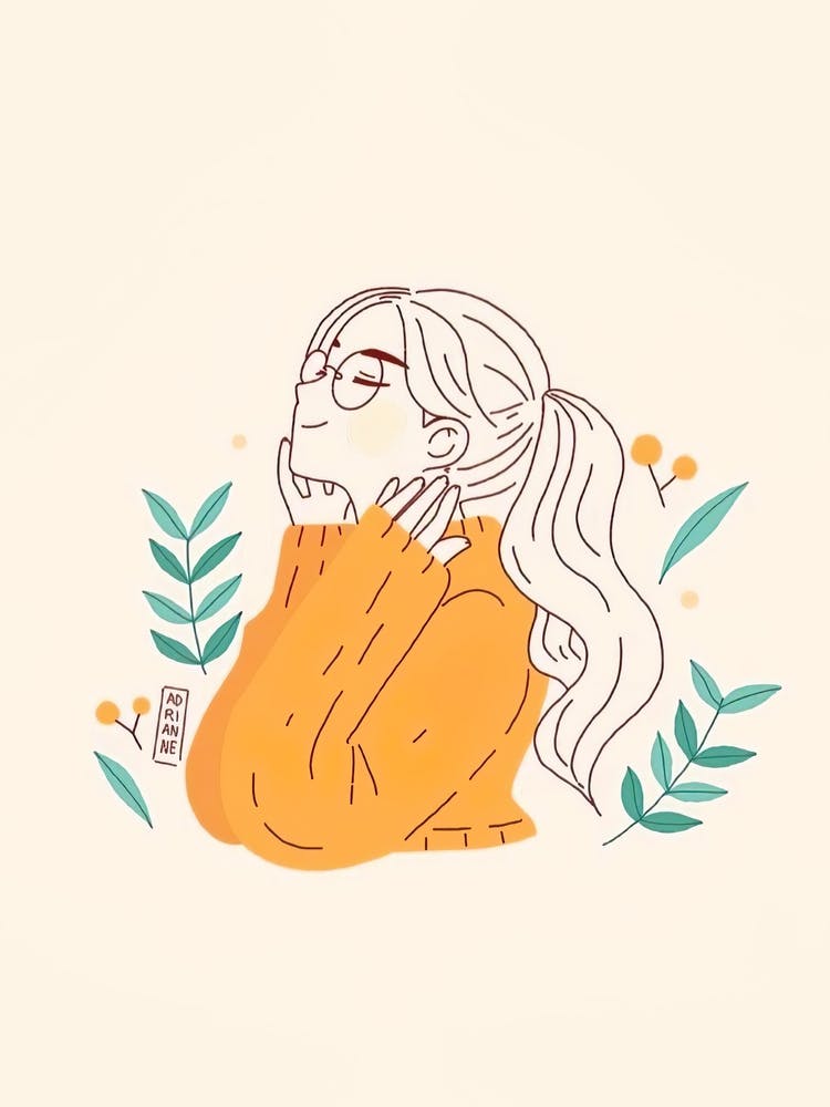 Illustration Of A Girl With Glasses