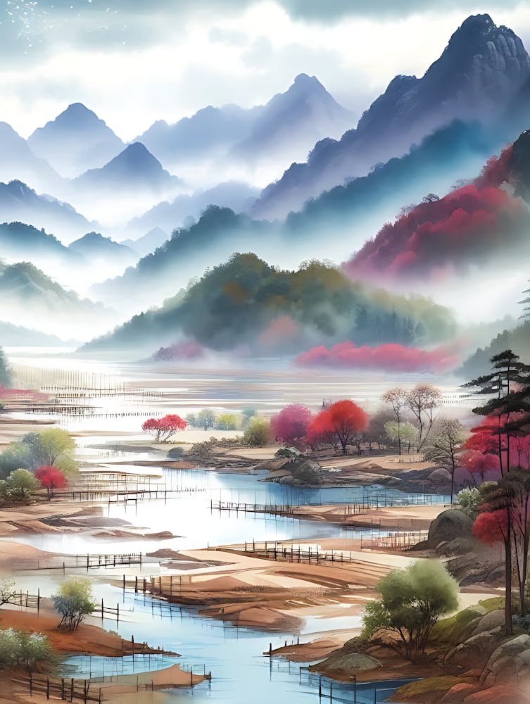 Watercolor Vibrant Country 1