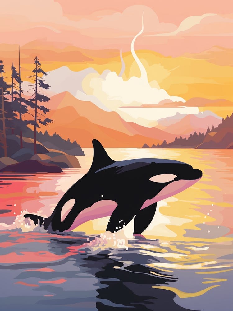 Orca Whale By Rocky Coastline4