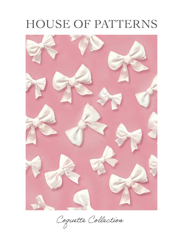 Pastel Pink Bows 2 Pattern Poster
