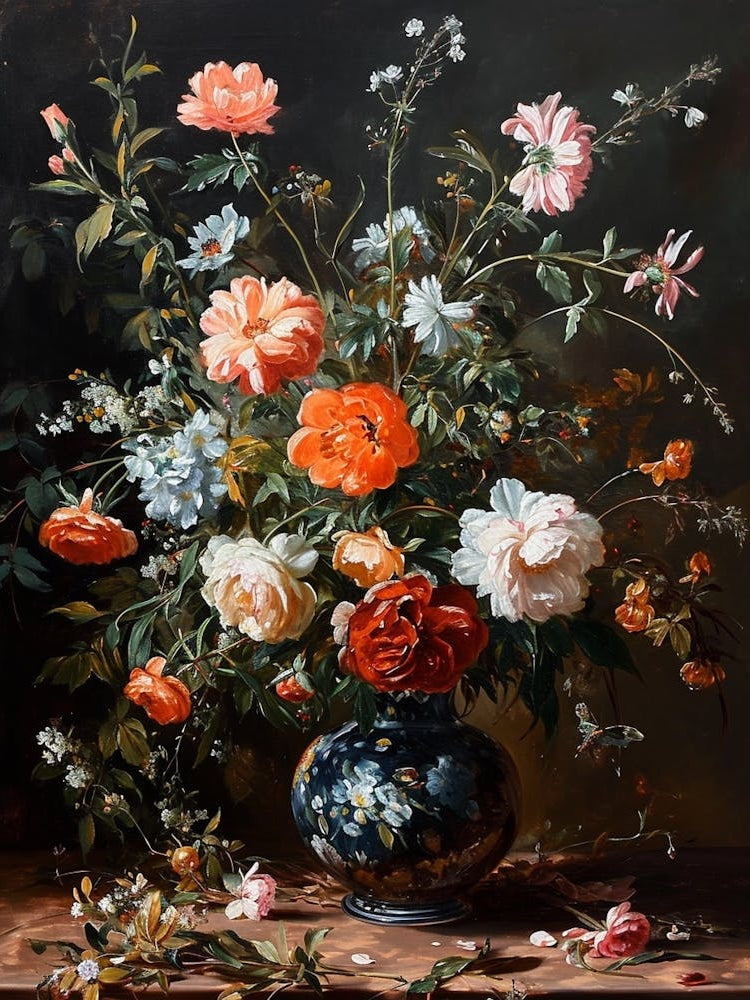 Baroque Floral Still Life Everlasting Flowers 3