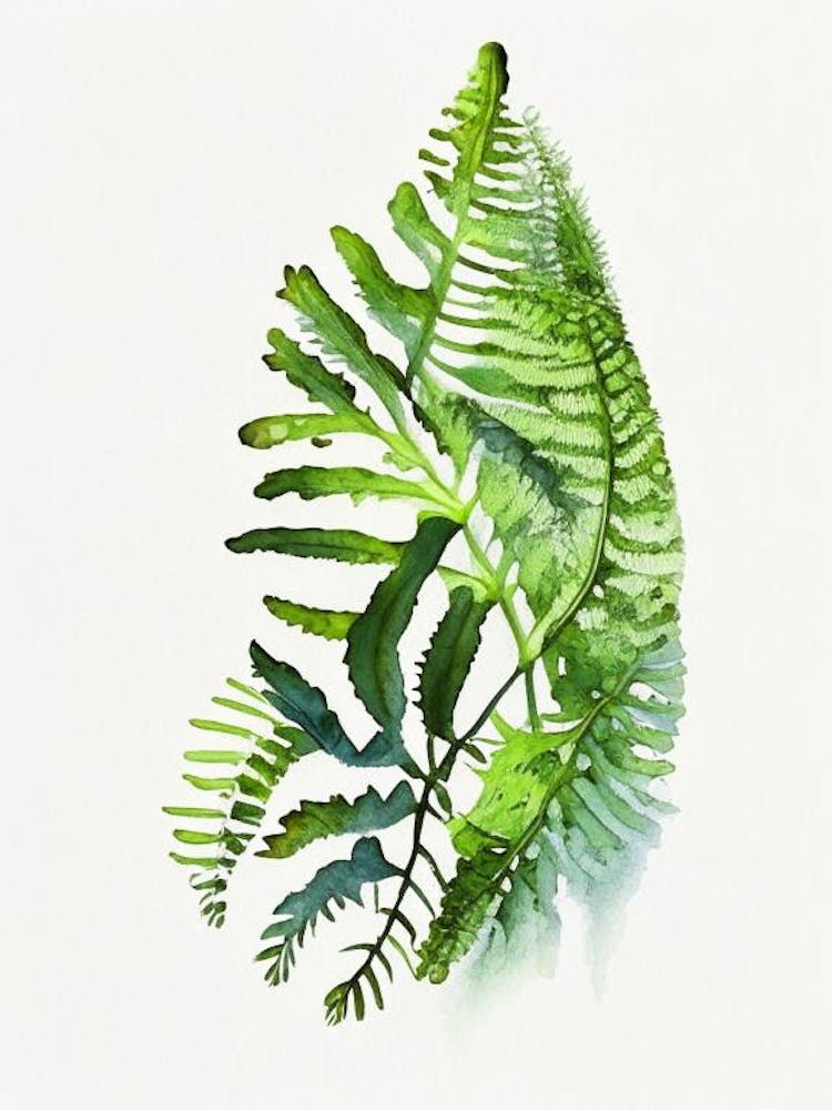 New York Fern Wildflower Watercolour 2
