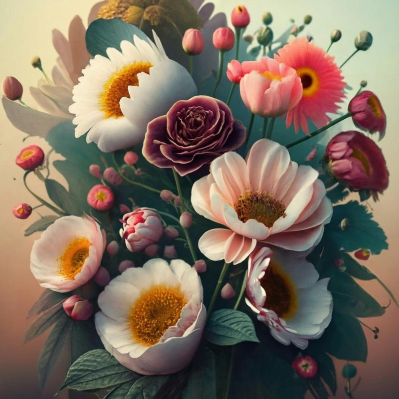 A Picture Of Some Flowers On A White Background